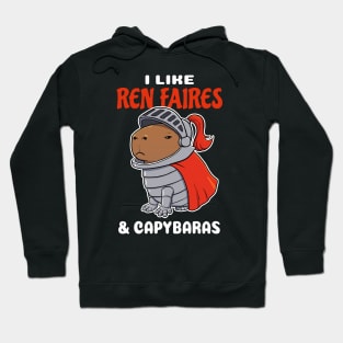 I Like Ren Faires and Capybaras Cartoon Hoodie